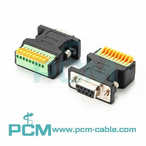 Bloque de terminales DB9 hembra a 9-pin