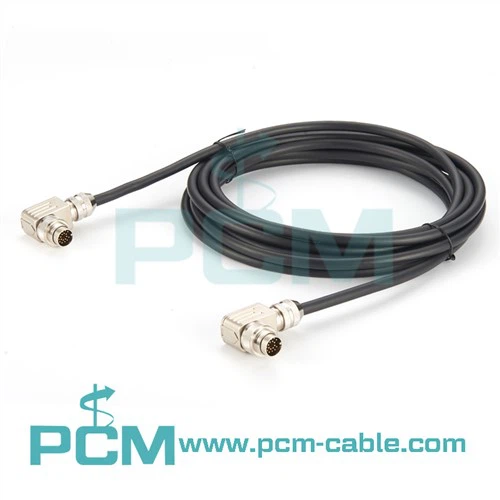 Conector en ángulo macho M16