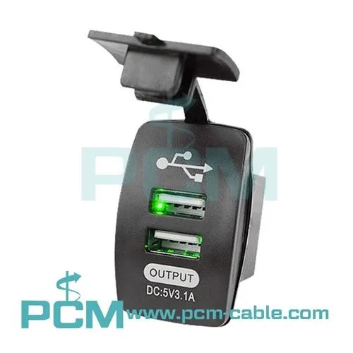 Cargador USB para automóvil estilo balancín universal