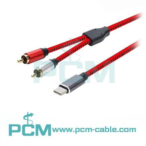 Cable estéreo USB tipo C macho a 2 RCA