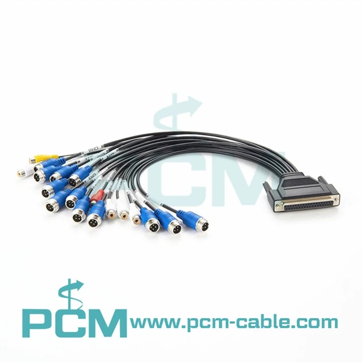 DB25 a cabezal de aviación M12 4Pin y cable RCA