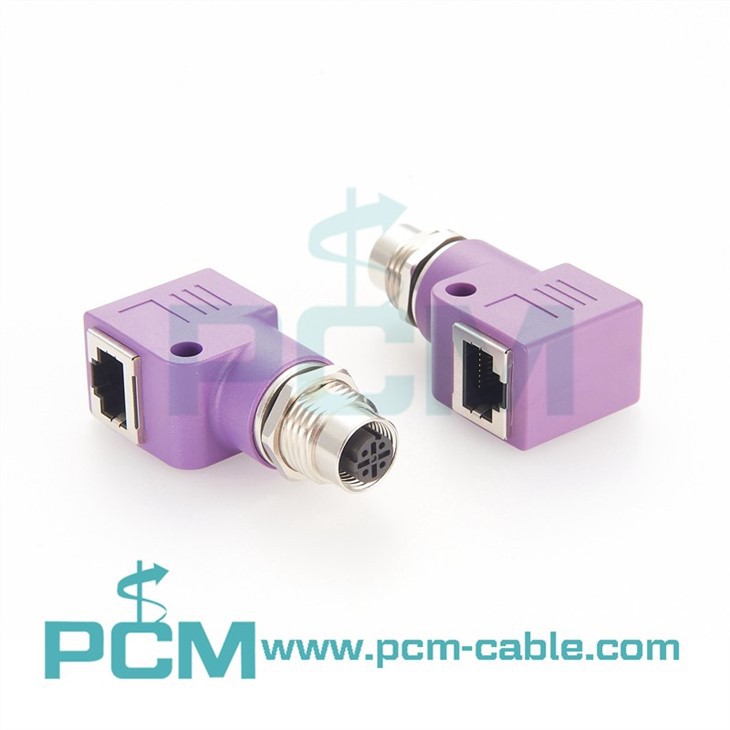M12 D-code to RJ45 industrial adapters