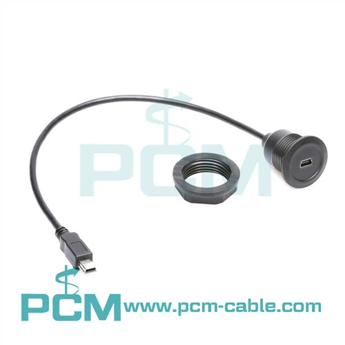 Cable de extensión de montaje en panel redondo mini USB