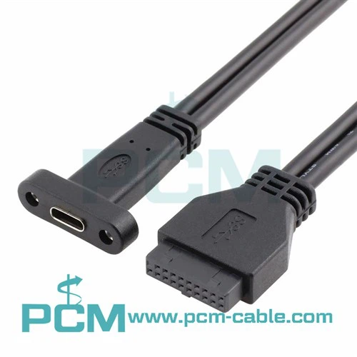 USB 3.1 tipo C hembra a cable de cabecera de 19 pines de placa base USB 3.0