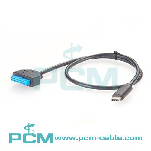 Adaptador de cabezal de clavija USB 3.1 tipo C macho a USB 3.0 19