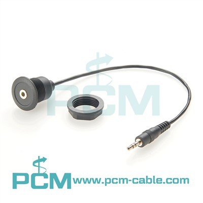 Cable de extensión de audio estéreo de montaje en panel redondo 1/8" 3,5 mm