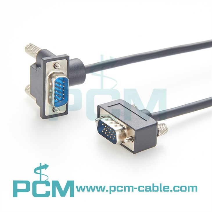 Up Down Angled Low-Profile HD15 VGA Male-to-Male Cable