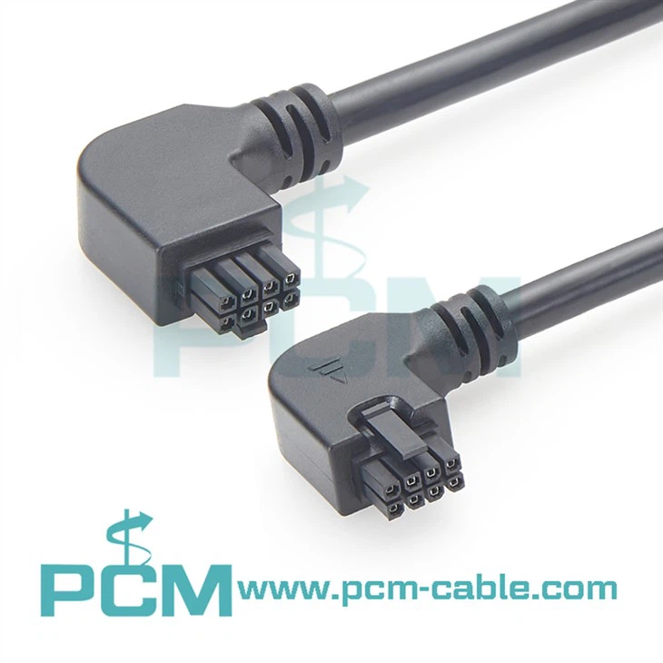 Conjuntos de cables Micro-Fit, Mini-Fit y Mega-Fit de 90 grados, ángulo derecho-izquierdo, 8-pines