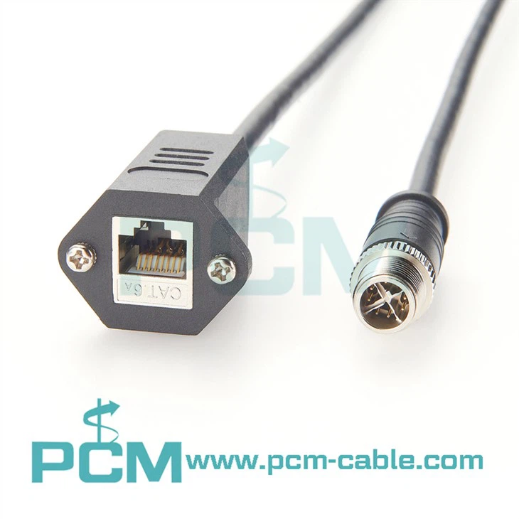 Cable de categoría 6A High Flex M12 X codificado a cable RJ45