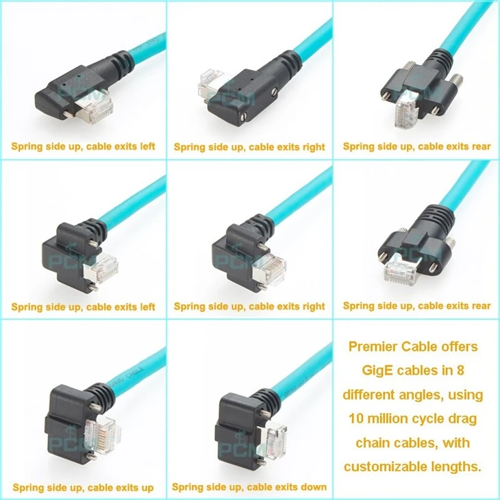 GigE High Flex Cat6A Cable Industrial GigE vision Cat6a High Flex Drag Chain Ethernet RJ45 Screws Network Cable For Camera Machine Vision RJ45 Cable