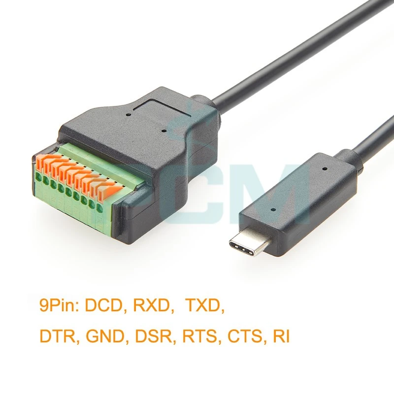 USB-C to RS232 Cable with 9 Pin Terminal USB-C to RS232 Cable with 9 Pin Terminal