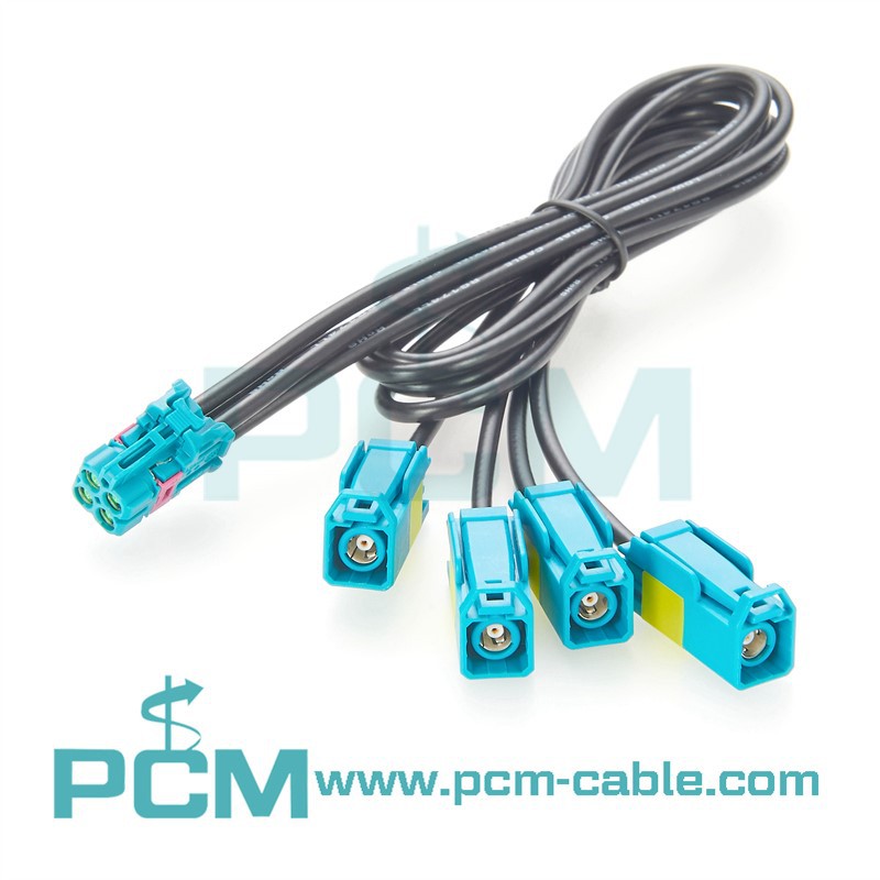 Mini Fakra 4 in 1 to FAKRA Z Right Angle Jack Female Four Ports Vehicle LVDS Cable Adapter RF Coaxial Extension RG316 50CMCompatible with TE Mini Fakra 4 in 1 to FAKRA Z Right Angle Jack Female Four Ports Vehicle LVDS Cable Adapter RF Coaxial Extension RG316 50CMCompatible with TE