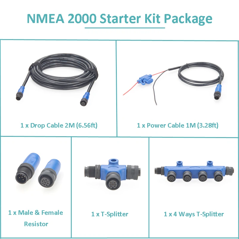 NMEA 2000 Starter Kit to Process NEMA 2K Network for Lowrance Simrad GarminMarine Grade NMEA 2000 Backbone Cables Drop Cables Tees Terminators NMEA 2000 Starter Kit to Process NEMA 2K Network for Lowrance Simrad GarminMarine Grade NMEA 2000 Backbone Cables Drop Cables Tees Terminators