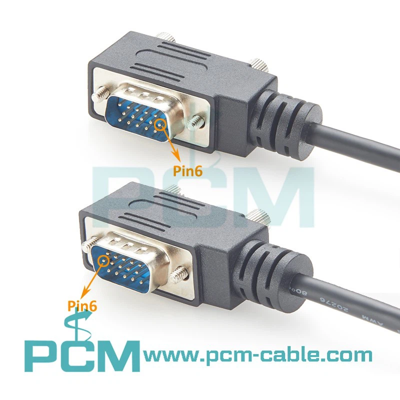 Low profile right left angled VGA HD15 male to male monitor cable Low profile right left angled VGA HD15 male to male monitor cable