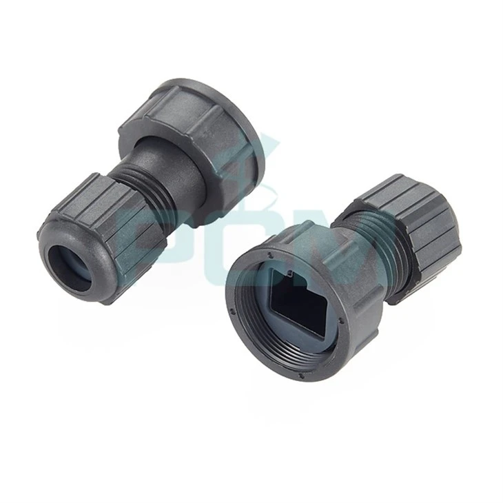 Waterproof IP67 M12 to RJ45 panel mount connector
