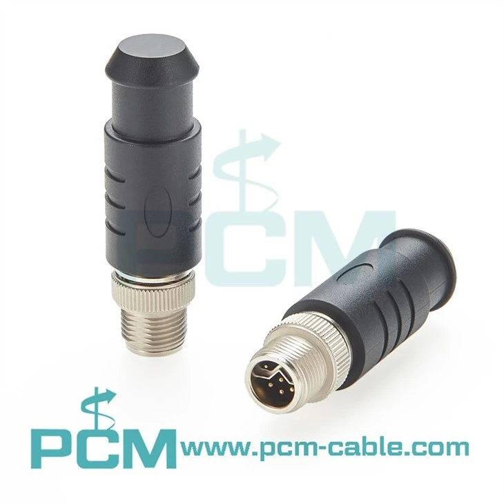Industrial M12 Y-Code Plug with Built-in Termination