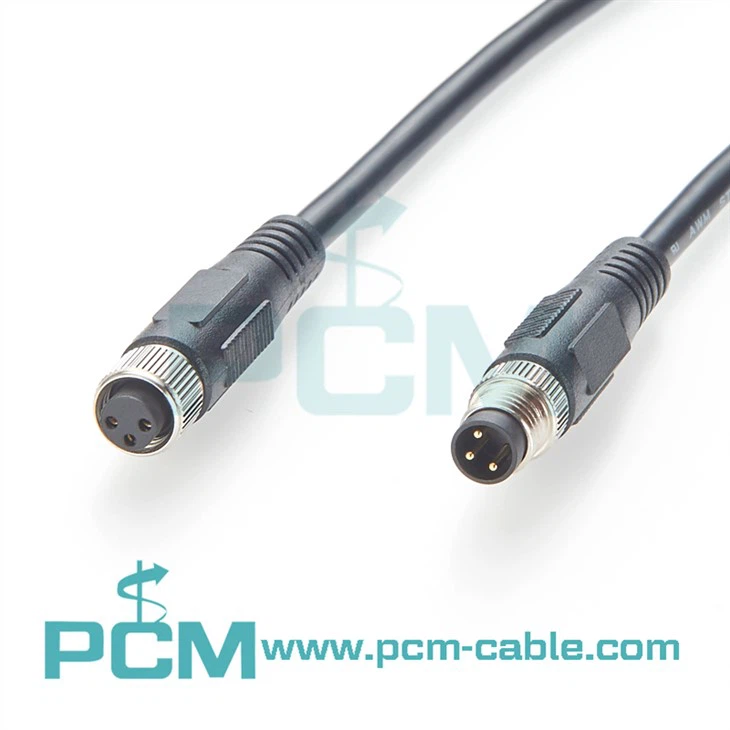 Varón moldeado del cable del sensor del Pin 4Pin de M8 3 a la extensión hembra para la automatización