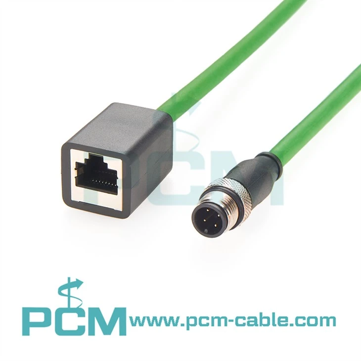 M8 al cable de cadena de fricción protegido CAT5e de la asamblea de cable de RJ45 Profinet