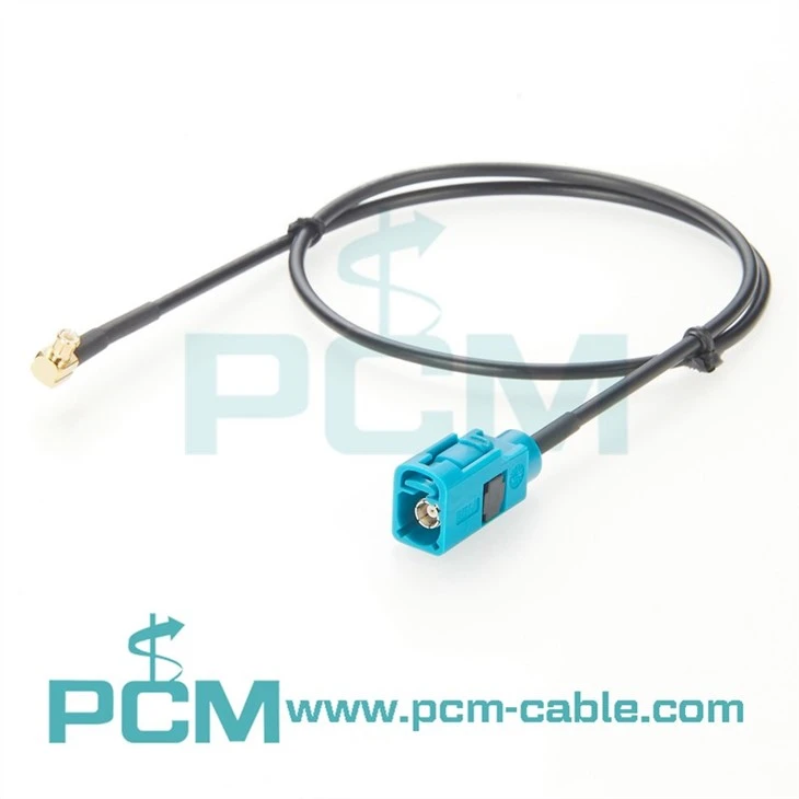 Waterproof MCX Angle Plug to FAKRA Jack Cable Assembly, RG-316, Ideal for GPS and Vehicle Electronics