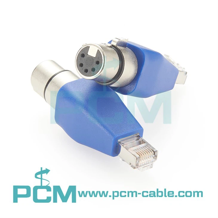5 Pin XLR Male Female To RJ45 Ethernet Male Converter