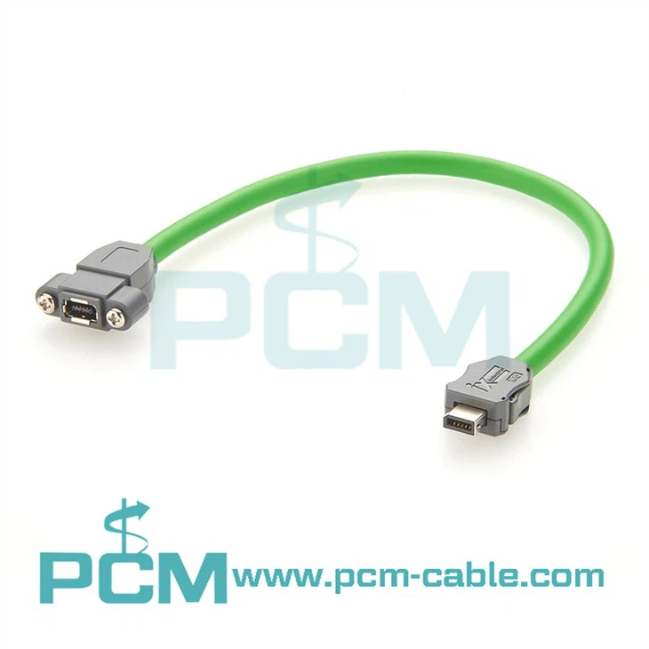 Hirose IX B Key Female to Female Extension Cable - 10Gbps Cat6A Serial Cable with Secure Locking Panel