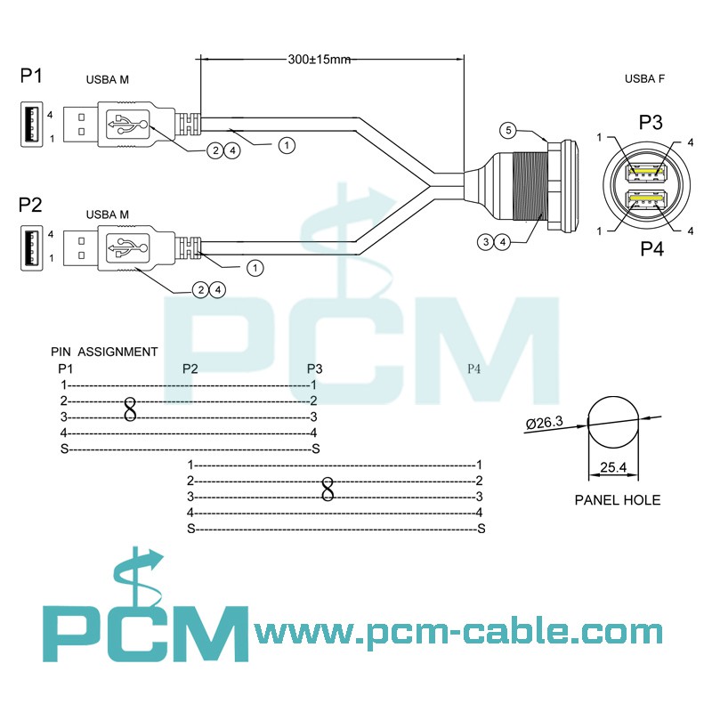 drawing dimension cutout size of dual usb panel mount extension cable drawing dimension cutout size of dual usb panel mount extension cable