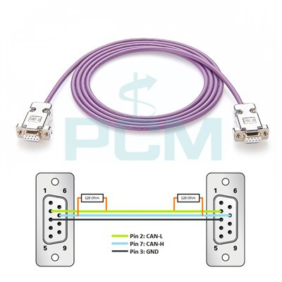 Cable CAN de 2 metros con terminadores de bus CAN