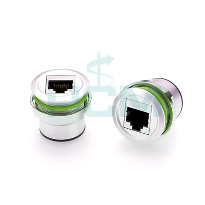 Conector pasante blindado con acoplador CAT6A RJ45