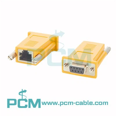 Adaptador de consola serie DB9 hembra a RJ45 hembra compatible con Cisco DX9F‑DTE‑RJ