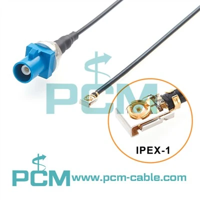 Enchufe de FAKRA al conjunto de cable coaxial del tabique hermético de UFL IPEX usando el cable RG178