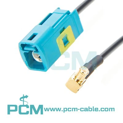 Conjunto de cable de ángulo recto Fakra a MCX para GPS automotrices y módulos de RF