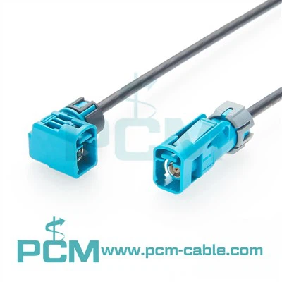 Asamblea de cable de ángulo izquierdo del RF de la prenda impermeable del código IP67 de Fakra Z