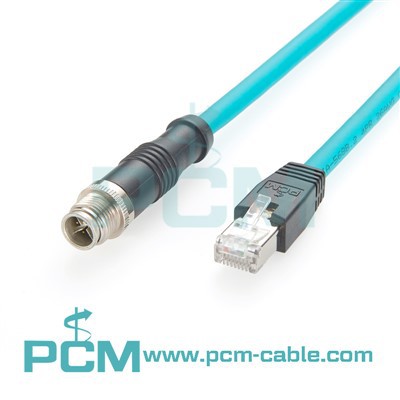 8 pin codificado por M12 a RJ45 GIGE VISION CAT6A Cable Ethernet High Flex para visión artificial
