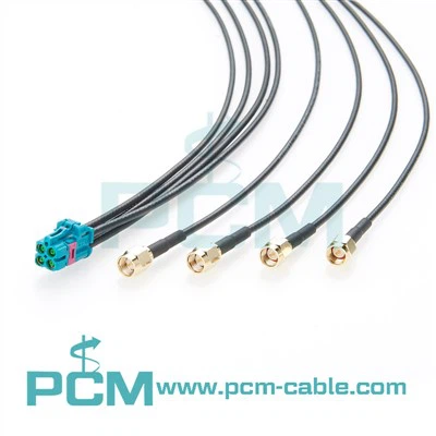 Jack de hacha de pareja a 4 SMA Conjunto de cable RF con DACAR 462