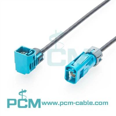 Asamblea de cable de ángulo recto del RF de la prenda impermeable del código IP67 de Fakra Z