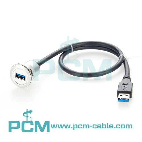Cable USB 3.0 de montaje en panel redondo para gabinete