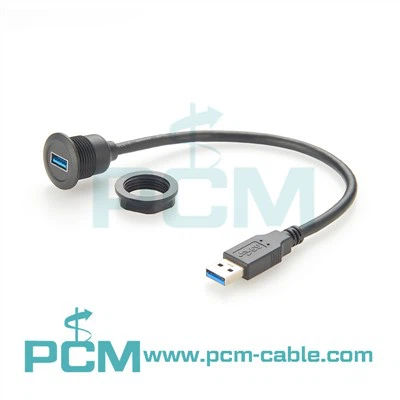 USB 3. 0 Cable de extensión de montaje redondo del panel redondo