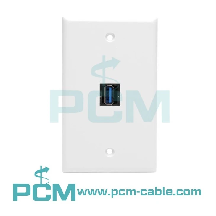 USB 3.0 Keystone Panel Mount Coupler Extension Cable Angled